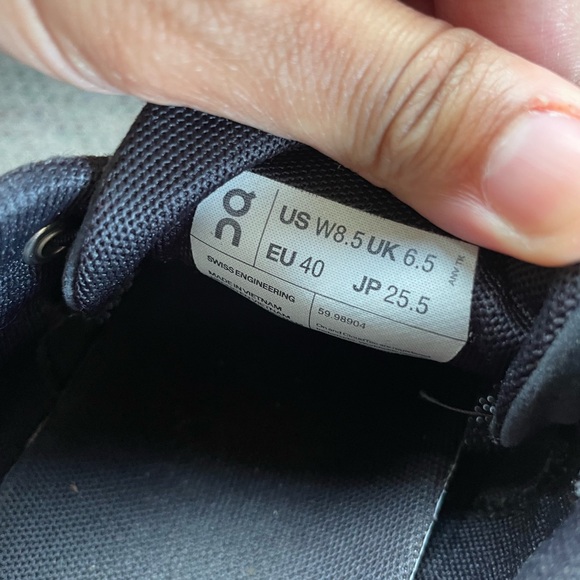 On Running Black and White Athletic Shoes - Picture 6 of 8